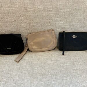 Coach Black and Tan Wristlet Trio